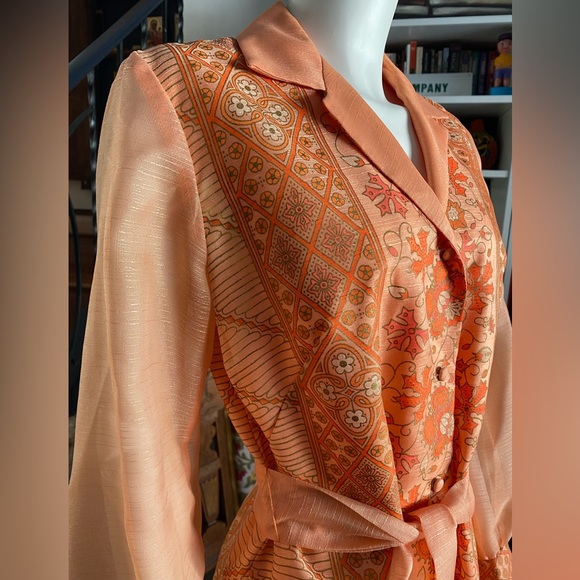 SOLDSOLDSOLD Vintage orange Alfred Shaheen dress - Picture 5 of 12